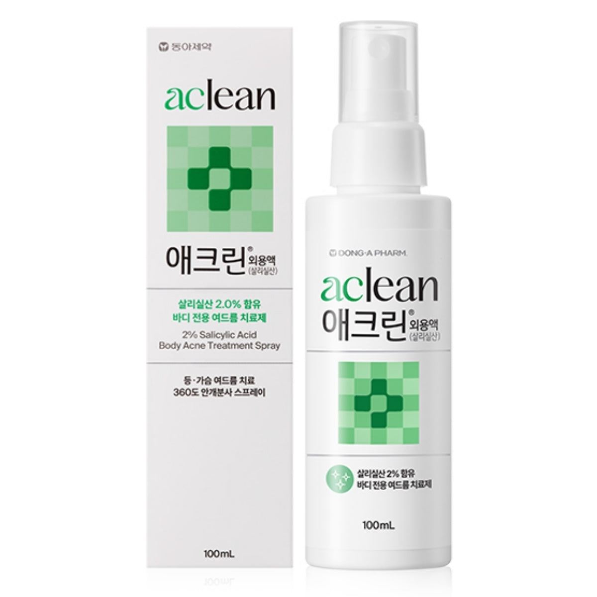 DONG-A Aclean Topical Solution Salicylic Acid Spray 100ml for Back, Chest & Body Acne / from Seoul, Korea