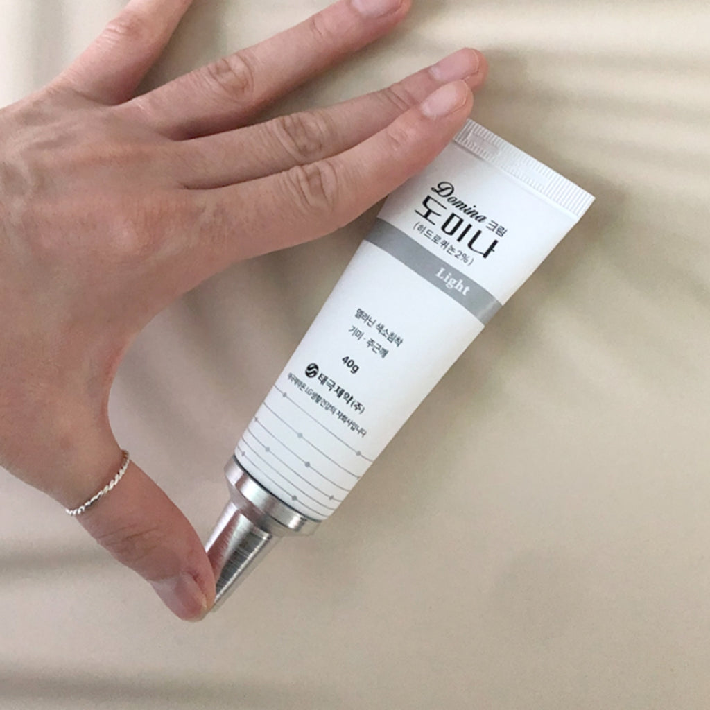 TAEGEUK DOMINA Light Cream 40g Hydroquinone 2% Spots Freckles Black Dark Spots Melanin Pigmentation from Seoul, Korea