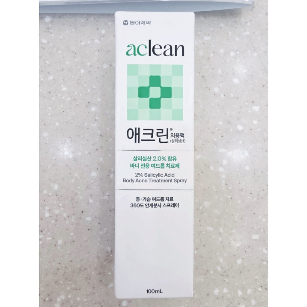 DONG-A Aclean Topical Solution Salicylic Acid Spray 100ml for Back, Chest & Body Acne / from Seoul, Korea