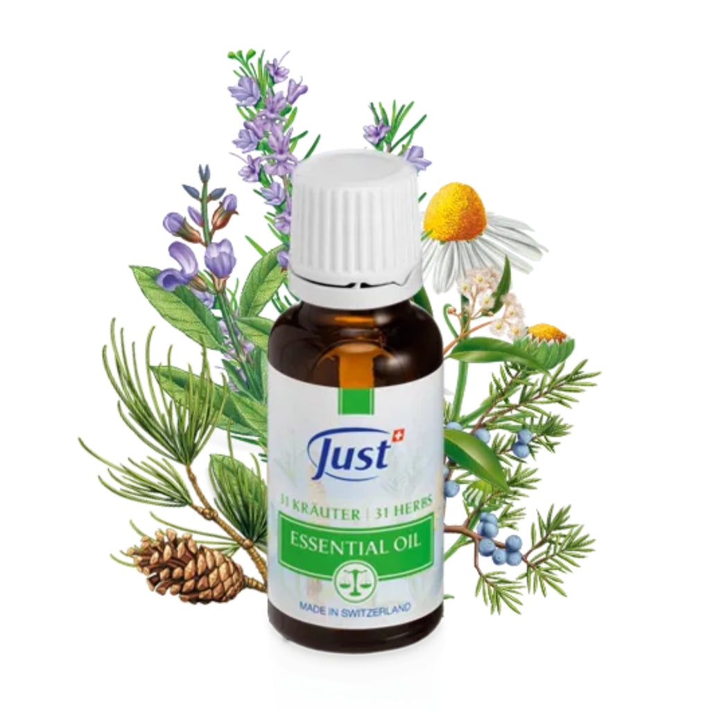 SWISS JUST Essential Oil 31 Herbs 20ml for Massage, Bath, Aromatherapy, Headaches, Muscle Pain / from Seoul, Korea